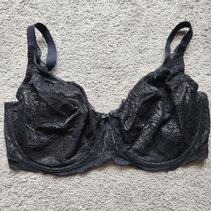 NWOT Paramour black lace underwire bra, size 40G